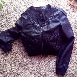 VINTAGE LEATHER CROP 100% Leather Jacket